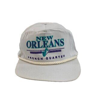 New Orleans French Quarter Snapback Hat Cobra Caps Adjustable Vtg Braid Rope Sax